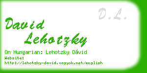 david lehotzky business card