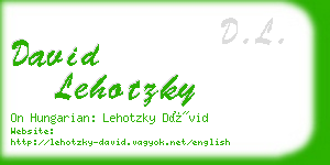 david lehotzky business card